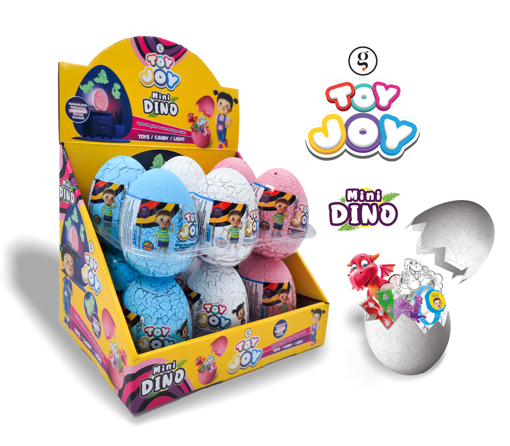 TOY JOY MINI DINO ÇATLAK YUMURTA 7 GR  KARIŞIK 3 RENK - 12 ADET resmi