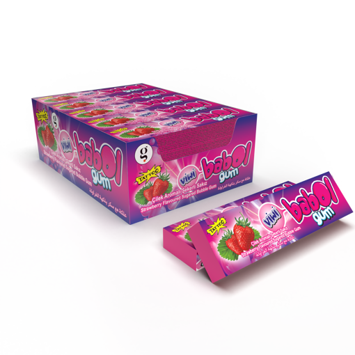 WIVI BUBBLE GUM ZARF TİPİ 5Lİ SAKIZ TATTOLU ÇİLEK(3.5G)24X20 ŞEKERLİ SAKIZ 3132 resmi